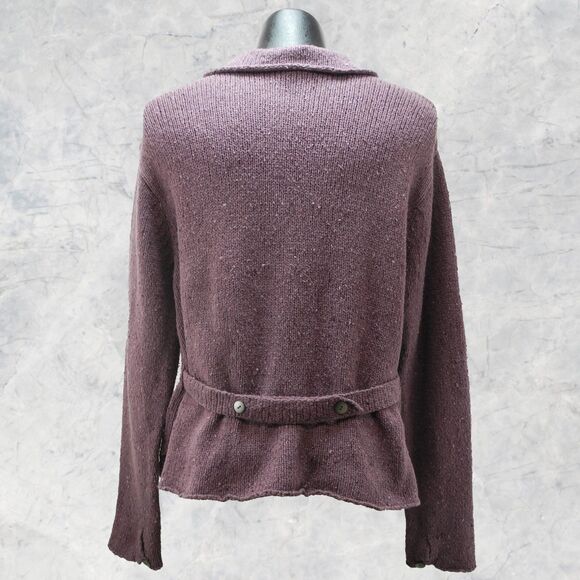 J Jill Purple Silk Wool Blend Collared Button Front Sweater Women’s Size Small - Picture 5 of 6